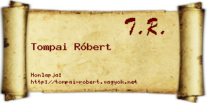Tompai Róbert névjegykártya